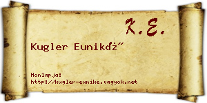 Kugler Euniké névjegykártya